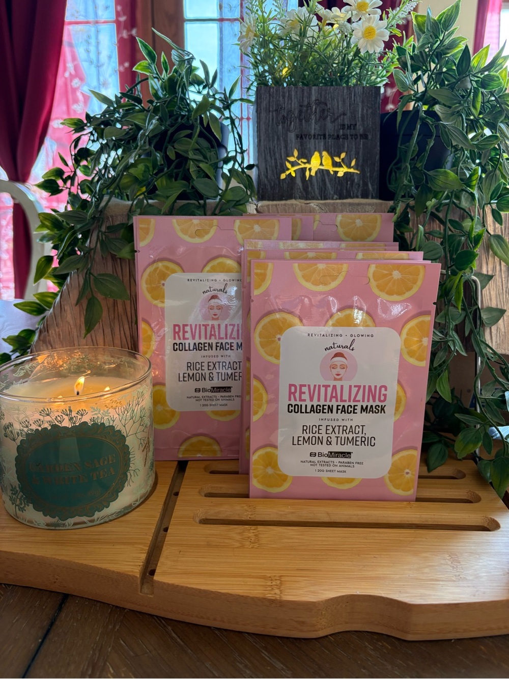 Biomiracle Bundle of 5/&20Revitalizing/Glow Collagen Face Mask🍋Lemon & Turmeric